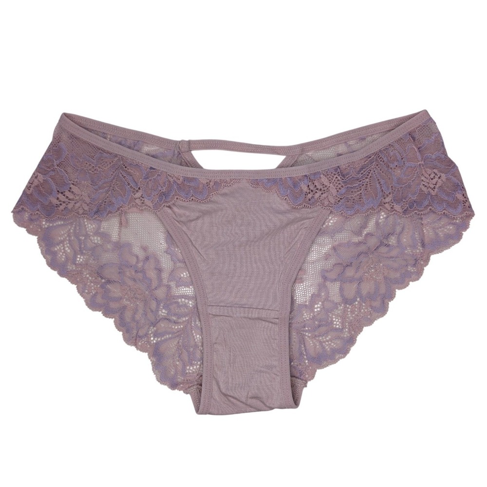 NEW Unworn Knotty Pastel Purple High Cut Briefs‎ Lacey Panties Underwear